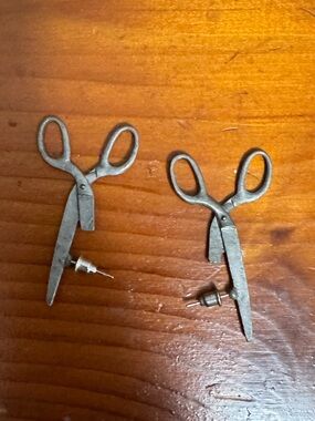 Silver Scissor-Shaped Earrings